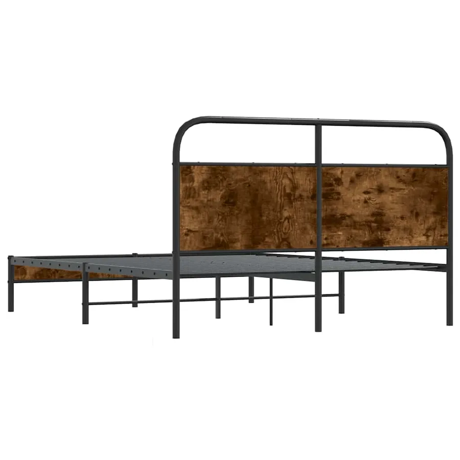 Cadre de lit sans matelas 160x200 cm chêne fumé bois ingénierie - 7