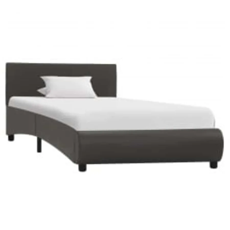 Cadre de lit avec LED sans matelas Gris Similicuir 100x200 cm - 2