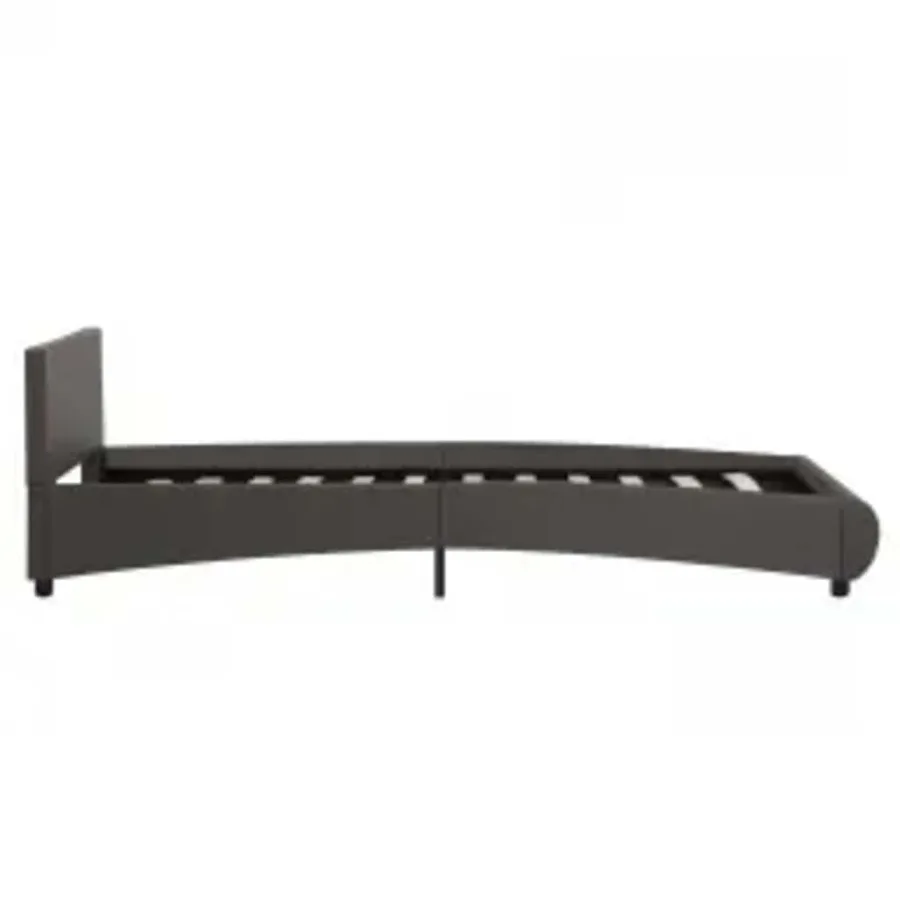 Cadre de lit avec LED sans matelas Gris Similicuir 100x200 cm - 5