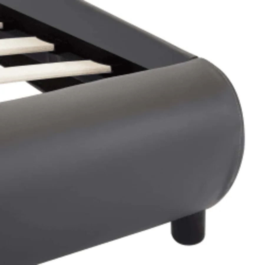 Cadre de lit avec LED sans matelas Gris Similicuir 100x200 cm - 7