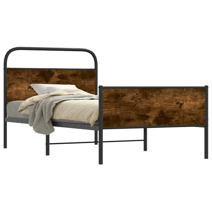 Cadre de lit sans matelas 100x190 cm chêne sonoma - 2
