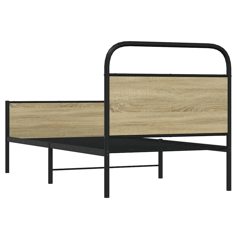 Cadre de lit sans matelas 80x200cm chêne sonoma bois ingénierie - 7