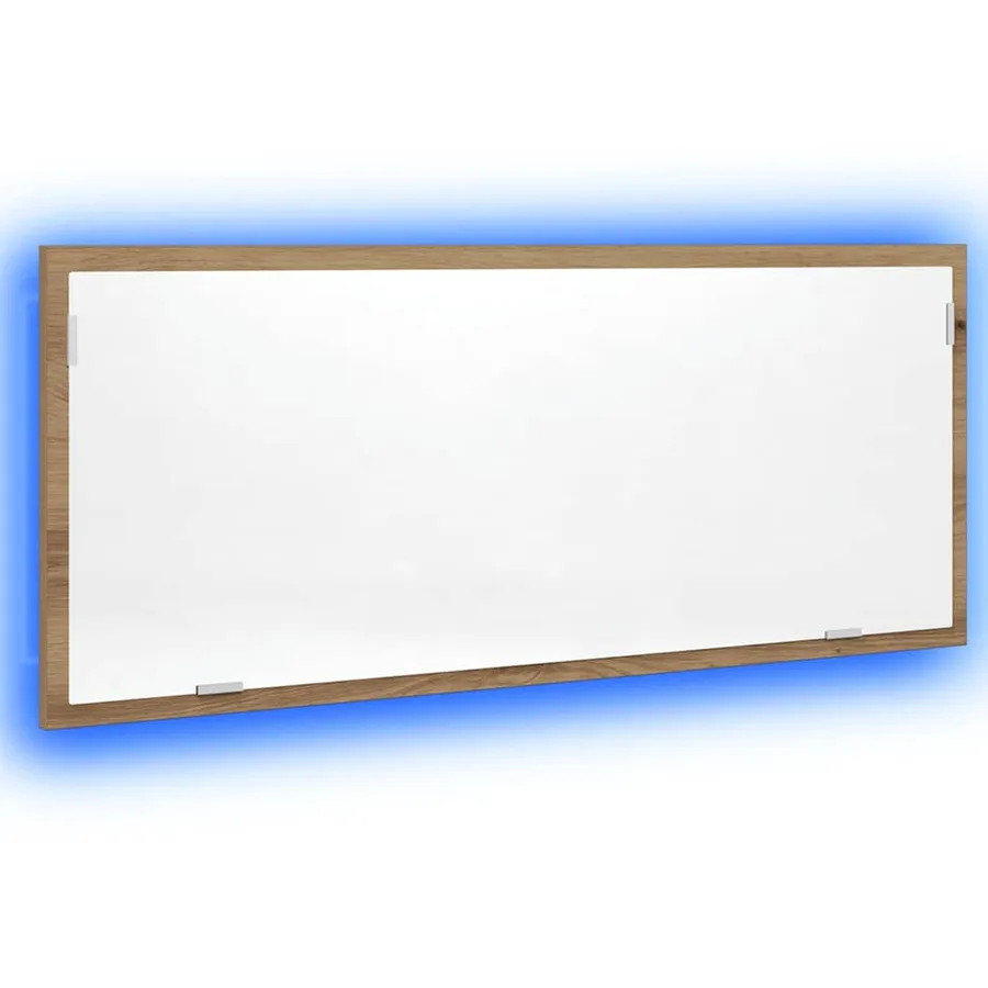 Miroir de salle de bain à LED chêne artisanal bois d'ingénierie - 5