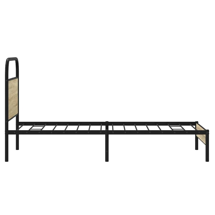 Cadre de lit sans matelas 75x190cm chêne sonoma bois ingénierie - 6