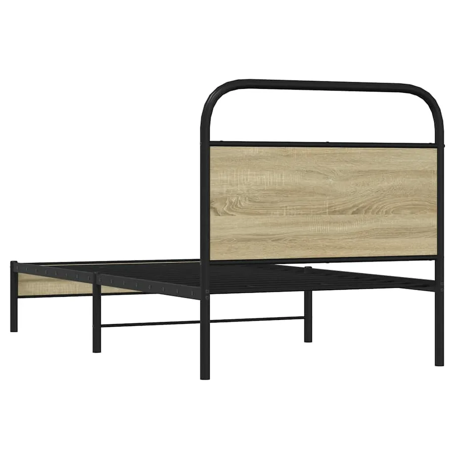 Cadre de lit sans matelas 75x190cm chêne sonoma bois ingénierie - 7