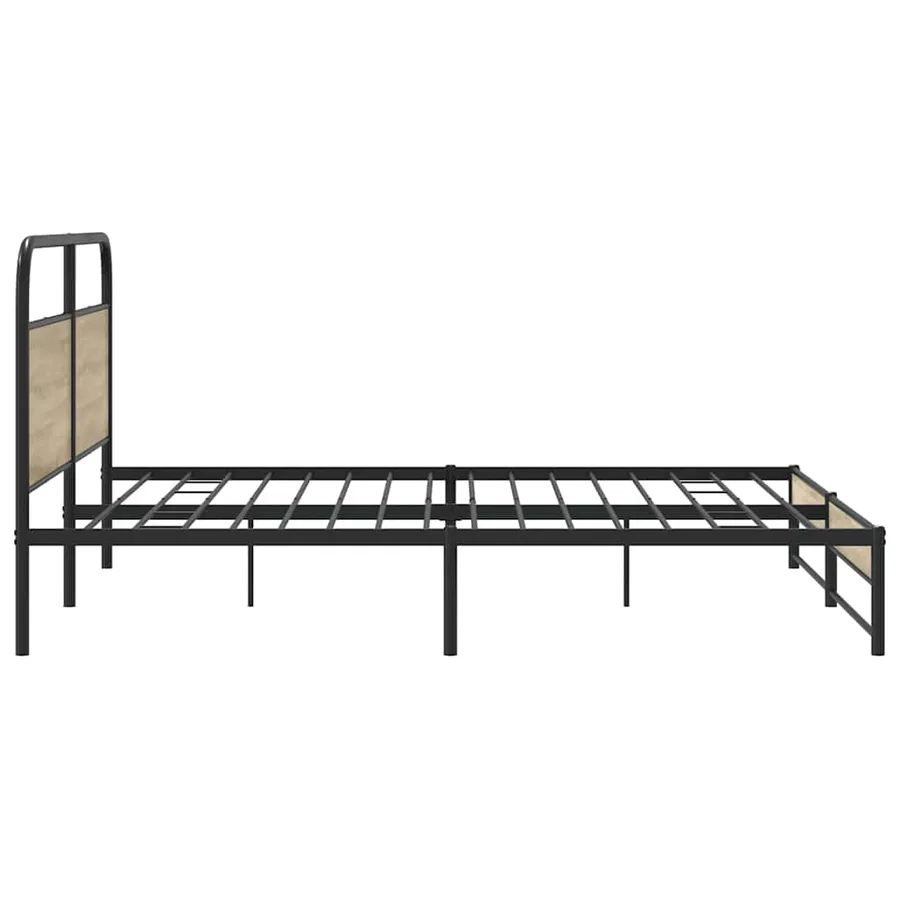 Cadre de lit en métal sans matelas chêne fumé 200x200 cm - 6