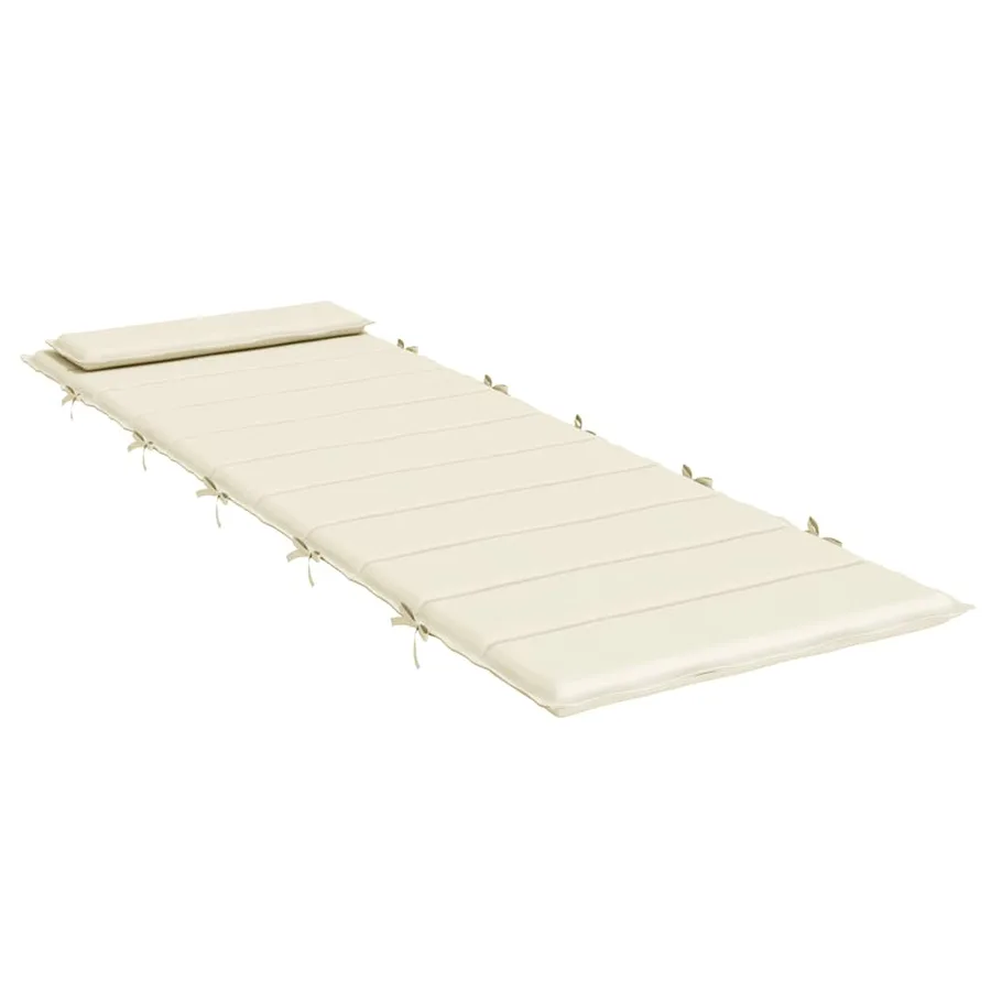 Coussin de chaise longue crème 180x60x4 cm tissu oxford - 4