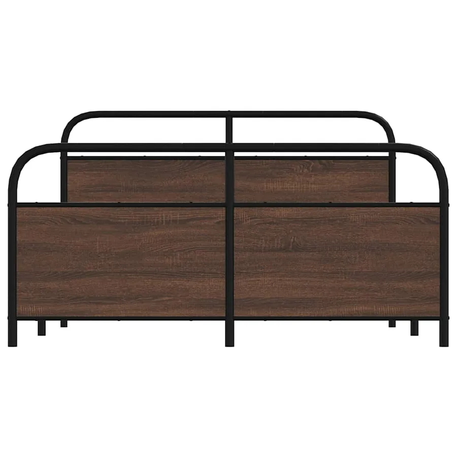 Cadre de lit en métal sans matelas chêne marron 150x200 cm - 5