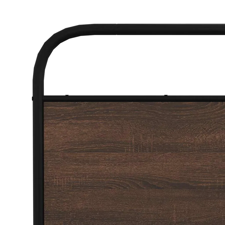 Cadre de lit en métal sans matelas chêne marron 150x200 cm - 8
