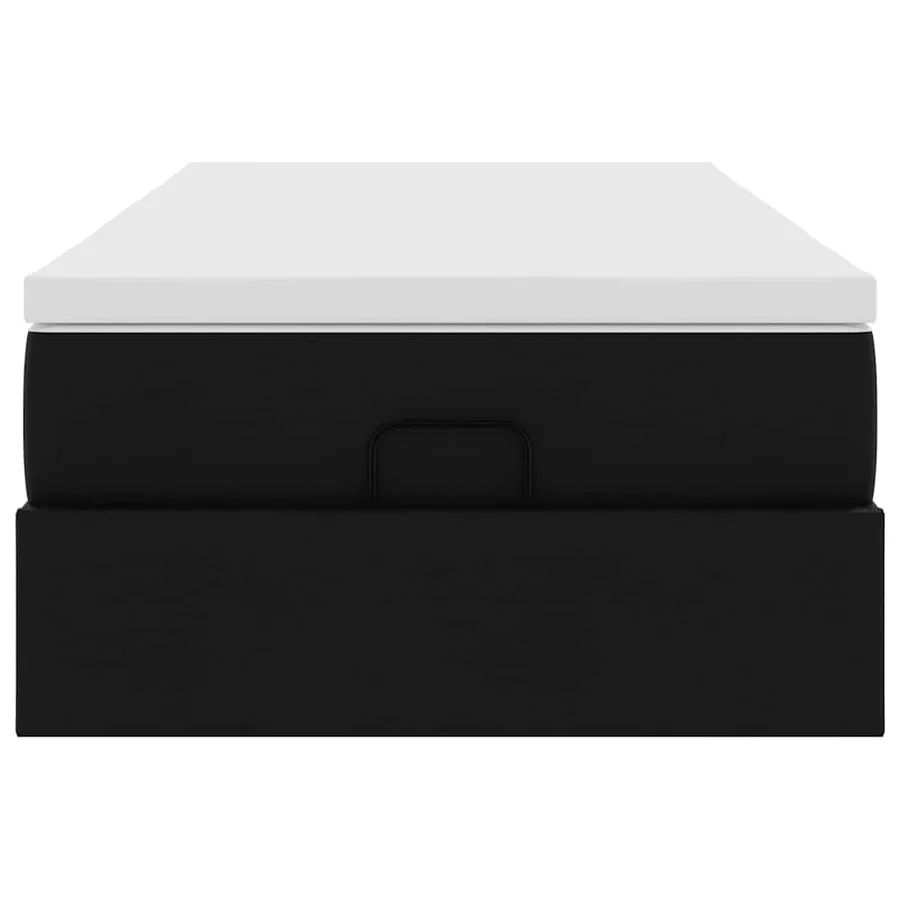 Cadre de lit ottoman avec matelas noir 90x200 cm similicuir - 7