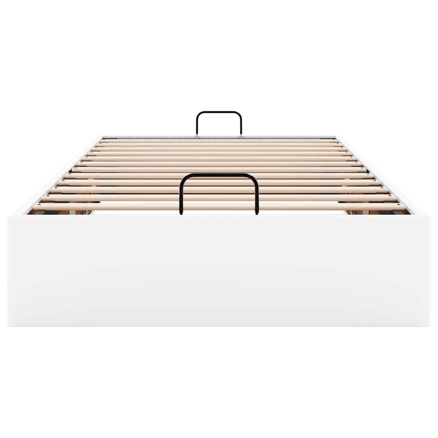 Cadre de lit ottoman sans matelas blanc 90x190 cm similicuir - 7
