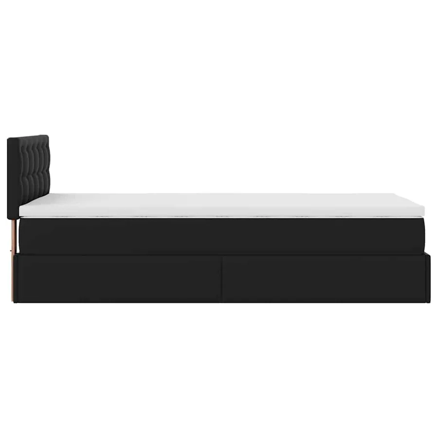 Lit ottoman avec matelas noir 90x200 cm similicuir - 10