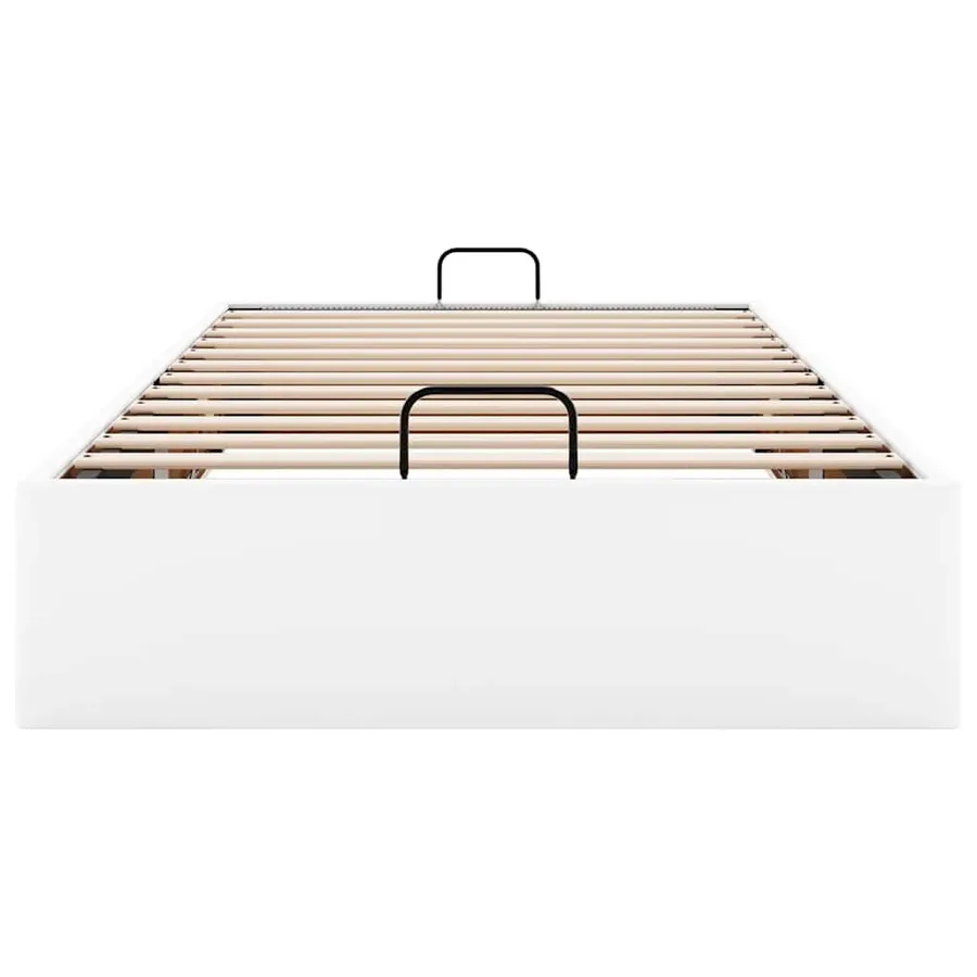 Cadre de lit ottoman sans matelas blanc 90x200 cm similicuir - 7
