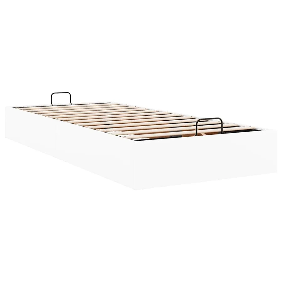 Cadre de lit ottoman sans matelas blanc 90x200 cm similicuir - 9
