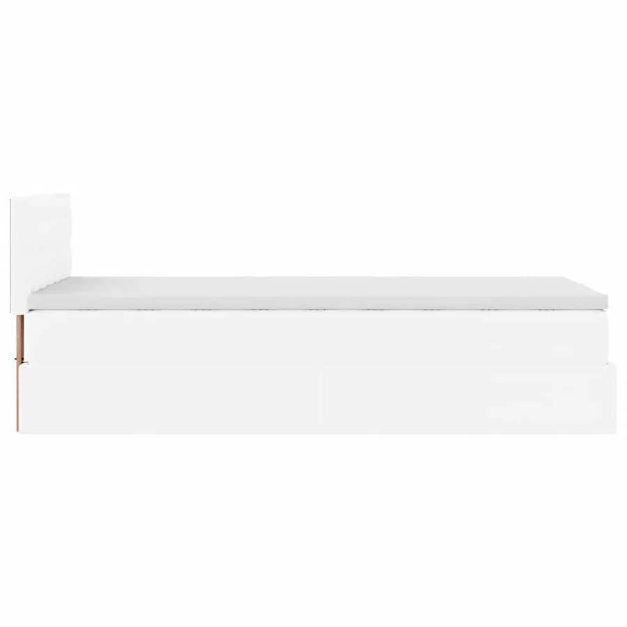Lit ottoman avec matelas blanc 80x200 cm similicuir - 10