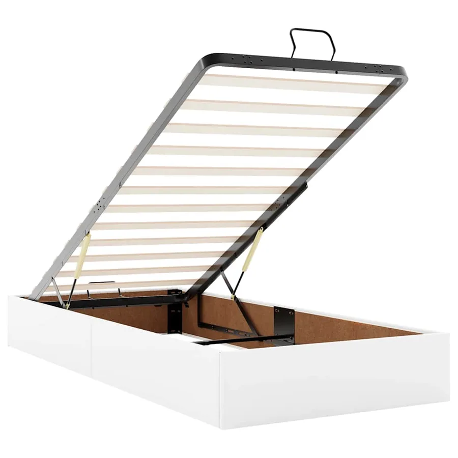 Lit ottoman avec matelas blanc 80x200 cm similicuir - 12