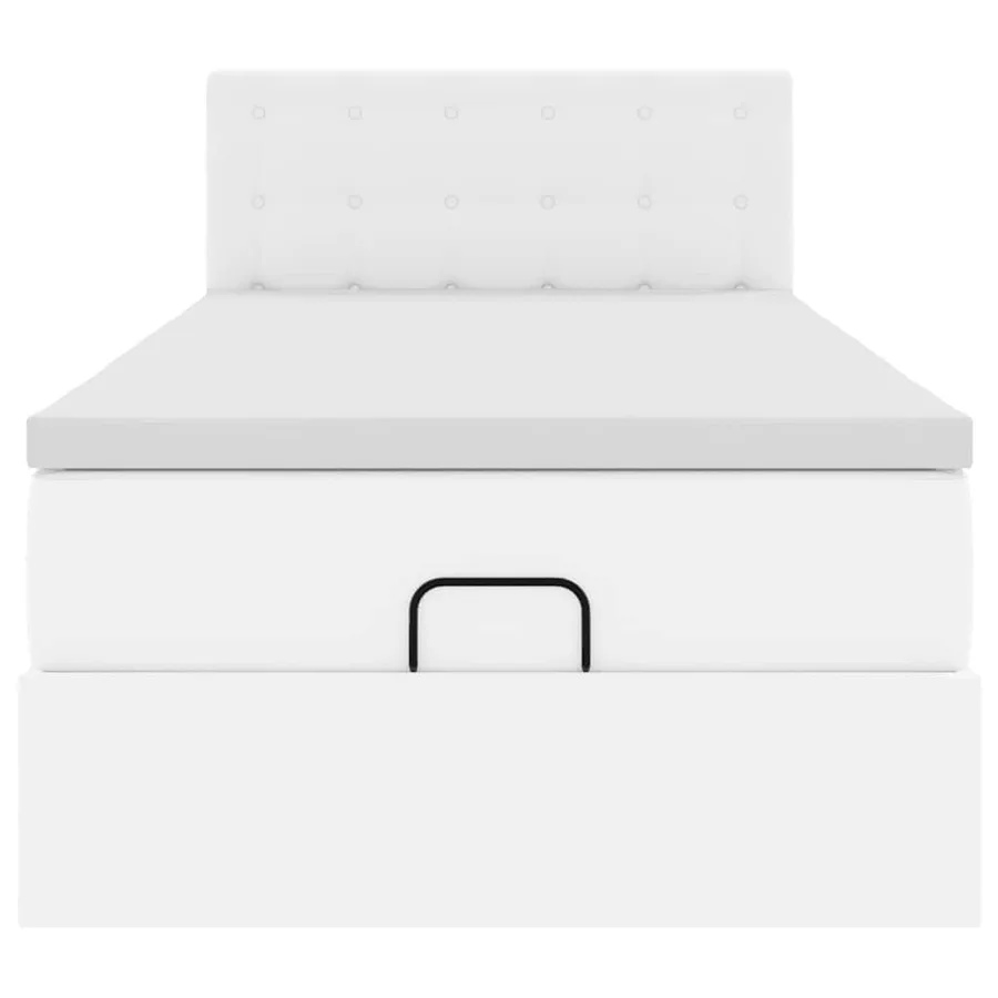 Lit ottoman avec matelas blanc 80x200 cm similicuir - 7