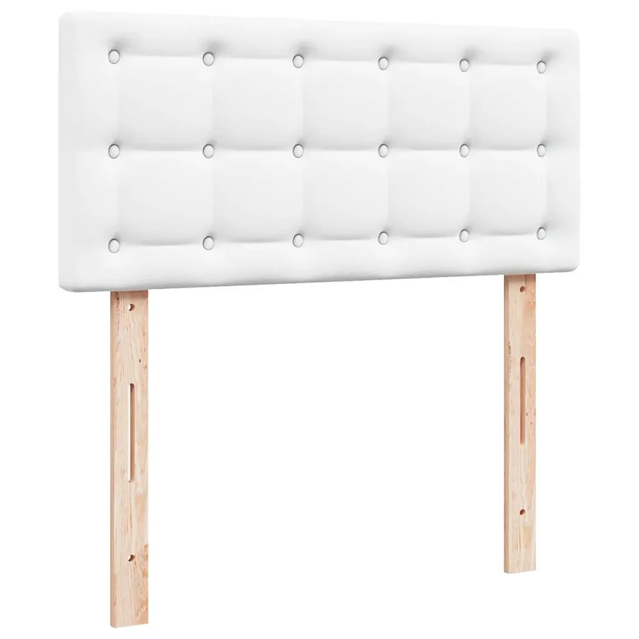 Lit ottoman avec matelas blanc 80x200 cm similicuir - 9