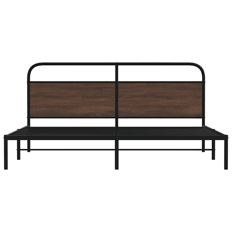 Cadre de lit en métal sans matelas chêne marron 180x200 cm - 5