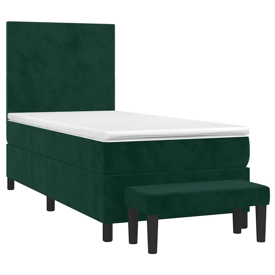 Sommier à lattes de lit avec matelas Vert foncé 90x190 cm - 3