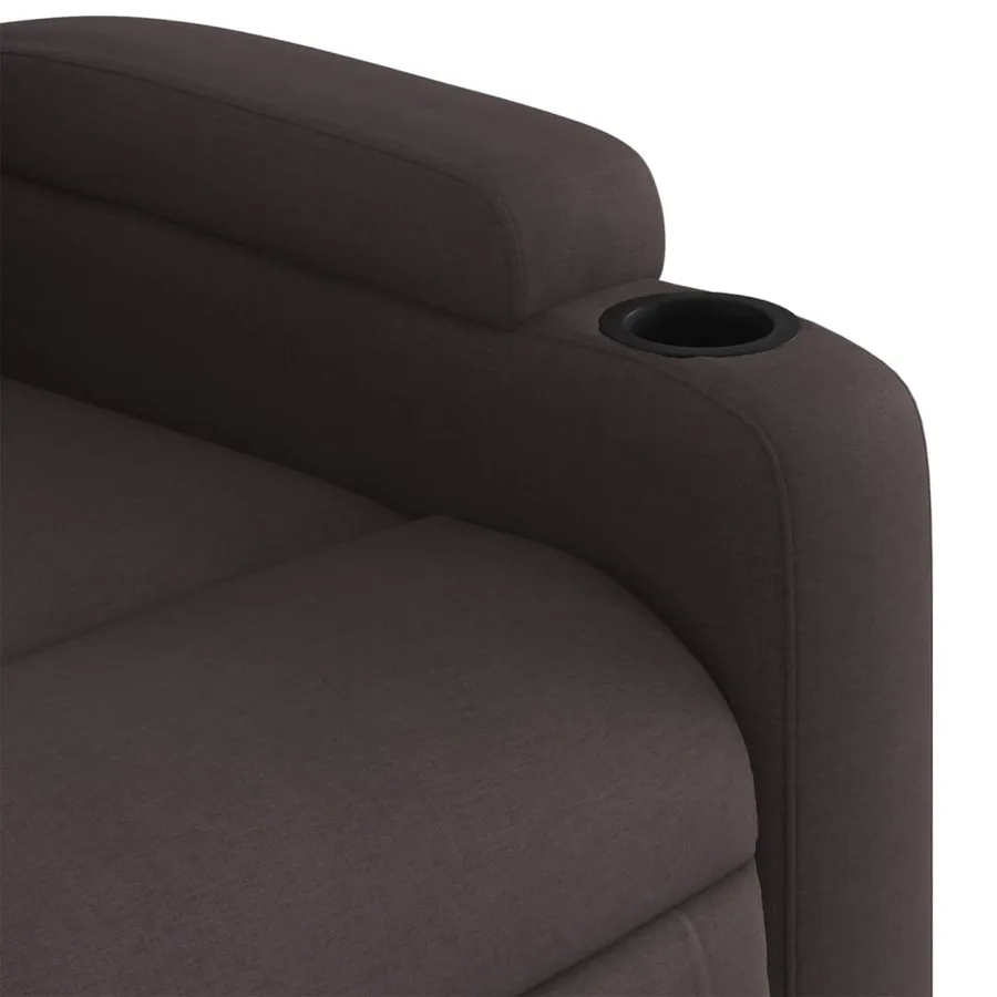 Fauteuil de massage inclinable Marron foncé Tissu - 9