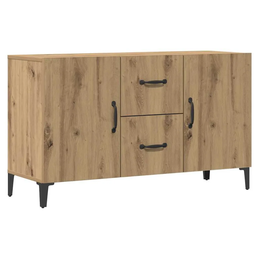 Buffet chêne artisanal 100x36x60 cm bois d'ingénierie - 2