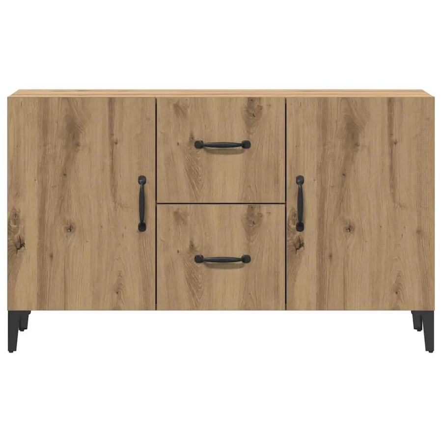 Buffet chêne artisanal 100x36x60 cm bois d'ingénierie - 5