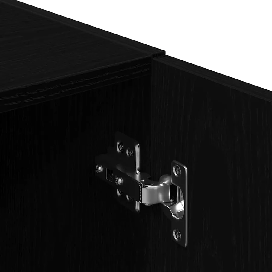 Ensemble d'armoires de cuisine 3 pcs noir bois d'ingénierie - 10