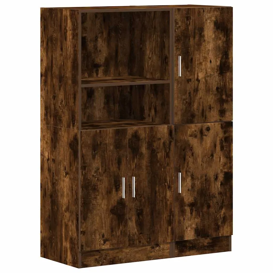 Ensemble d'armoires de cuisine 2 pcs chêne fumé bois ingénierie - 2
