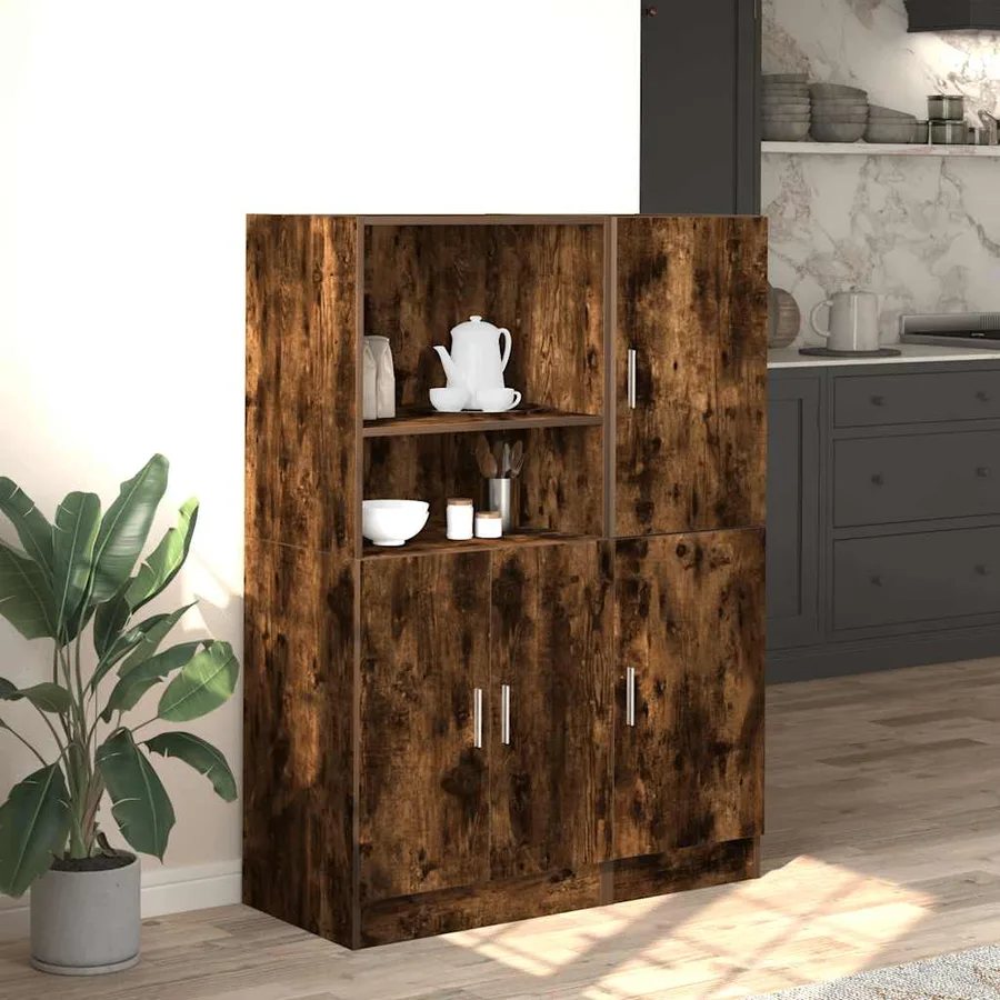 Ensemble d'armoires de cuisine 2 pcs chêne fumé bois ingénierie - 3