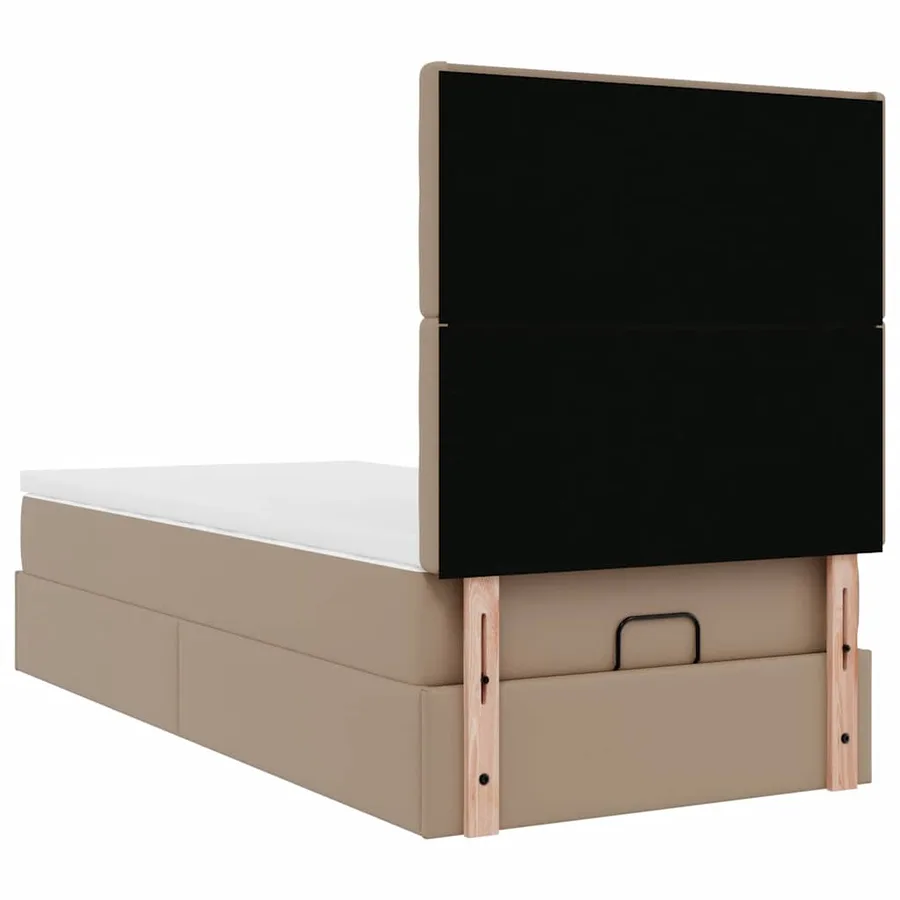 Lit ottoman et matelas cappuccino 100x200cm similicuir - 11