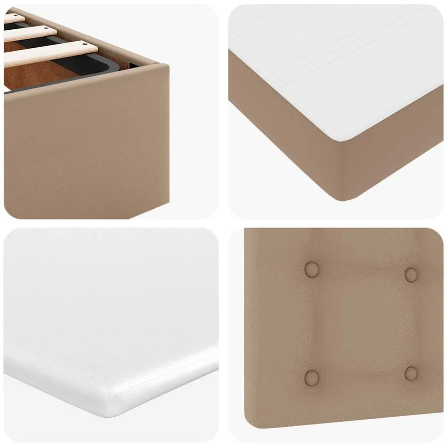 Lit ottoman et matelas cappuccino 100x200cm similicuir - 14