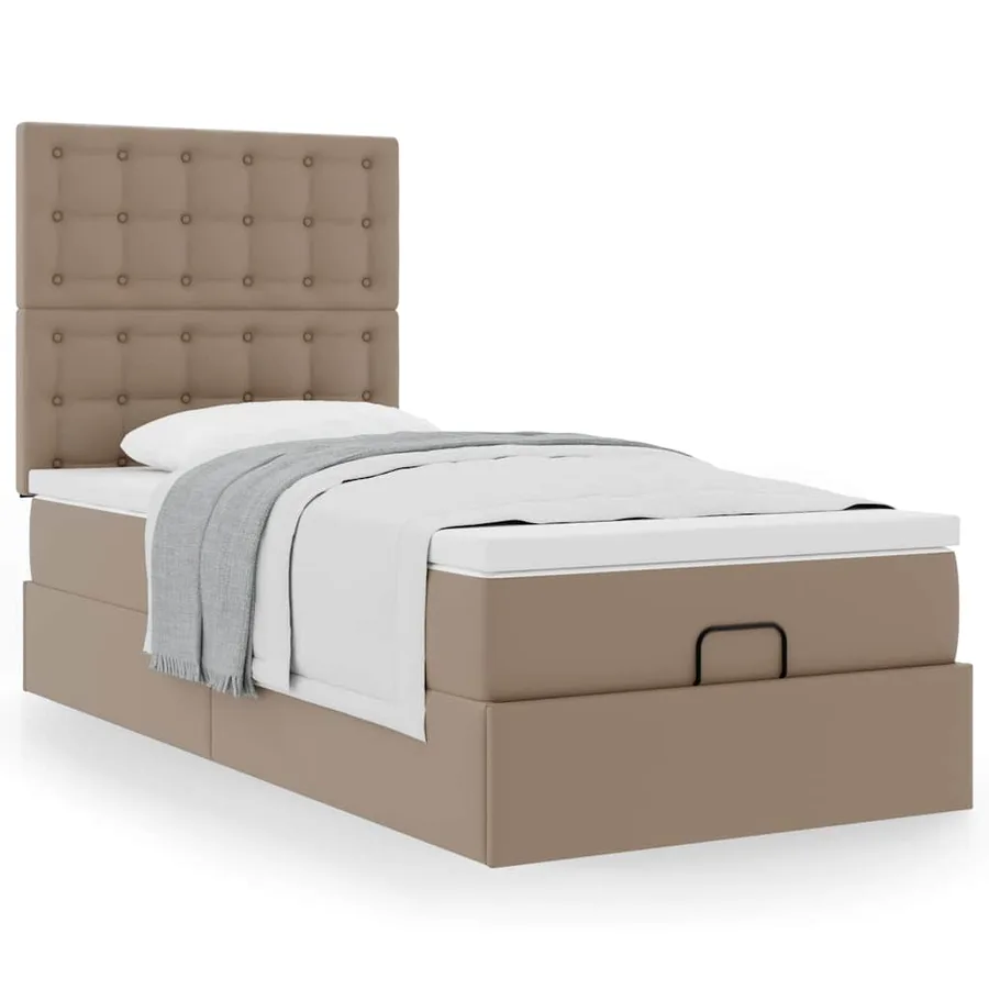 Lit ottoman et matelas cappuccino 100x200cm similicuir - 5