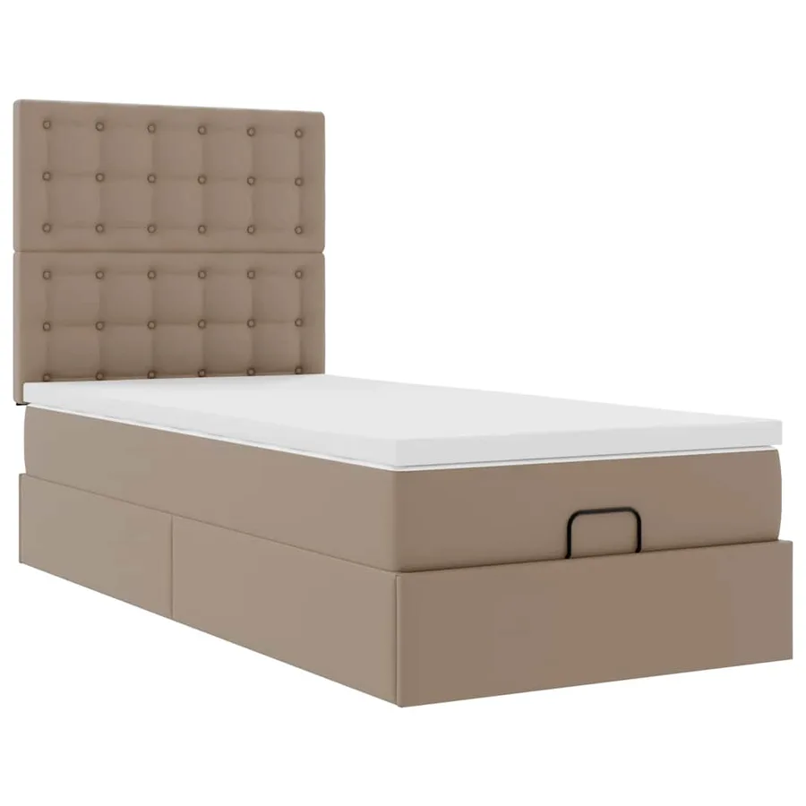 Lit ottoman et matelas cappuccino 100x200cm similicuir - 6