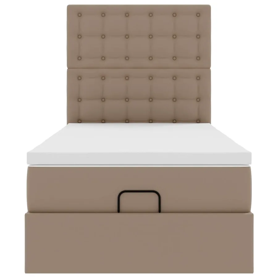 Lit ottoman et matelas cappuccino 100x200cm similicuir - 7