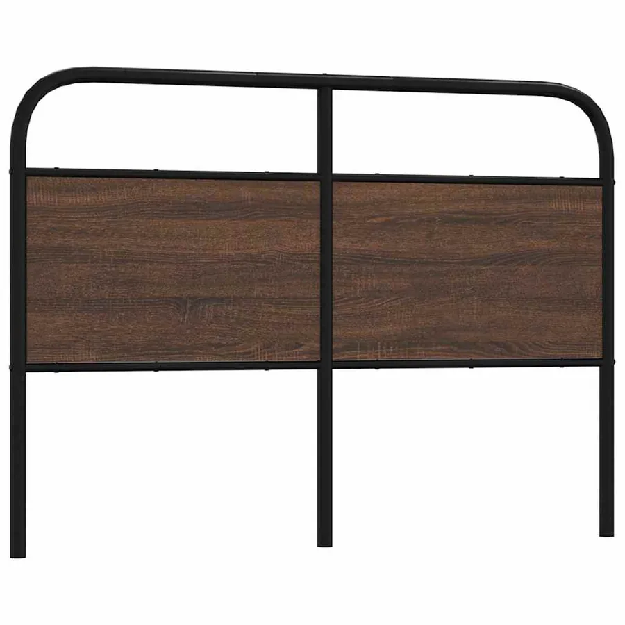 Tête de lit de remplacement chêne marron 120 cm acier et bois d'ingénierie