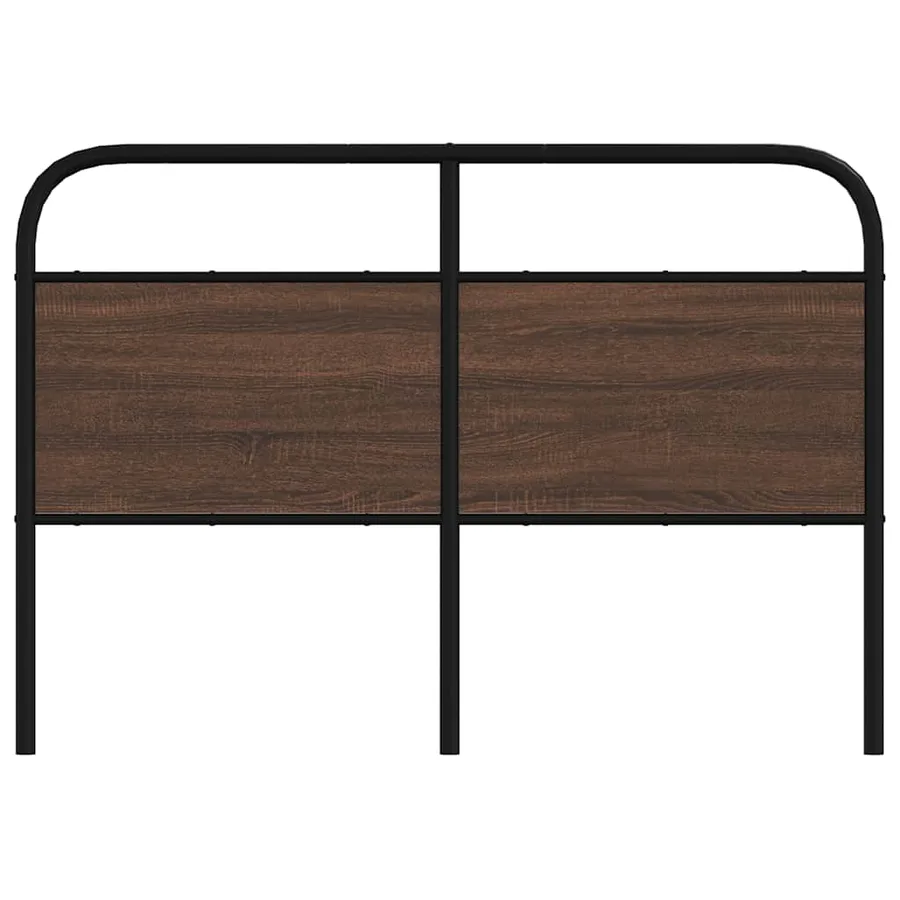 Tête de lit de remplacement chêne marron 120 cm acier et bois d'ingénierie - 3