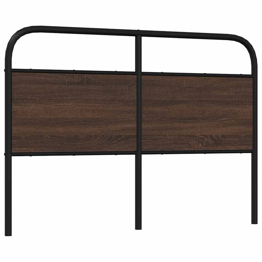 Tête de lit de remplacement chêne marron 120 cm acier et bois d'ingénierie - 5