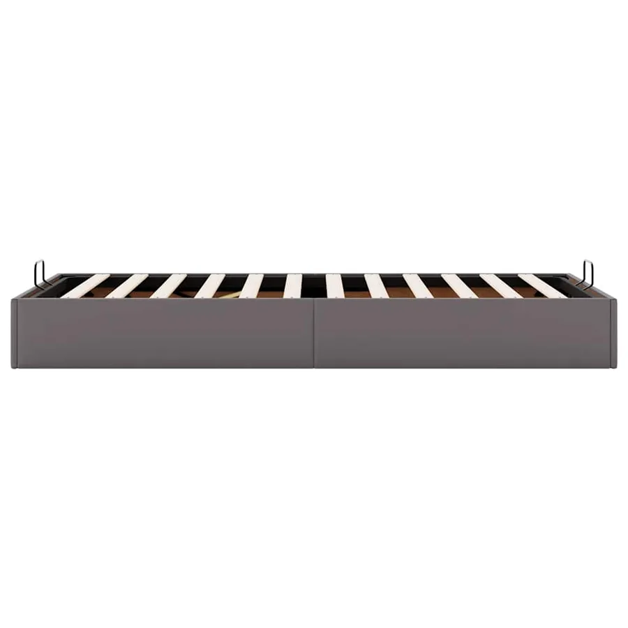 Cadre de lit ottoman sans matelas gris 90x200 cm similicuir - 8