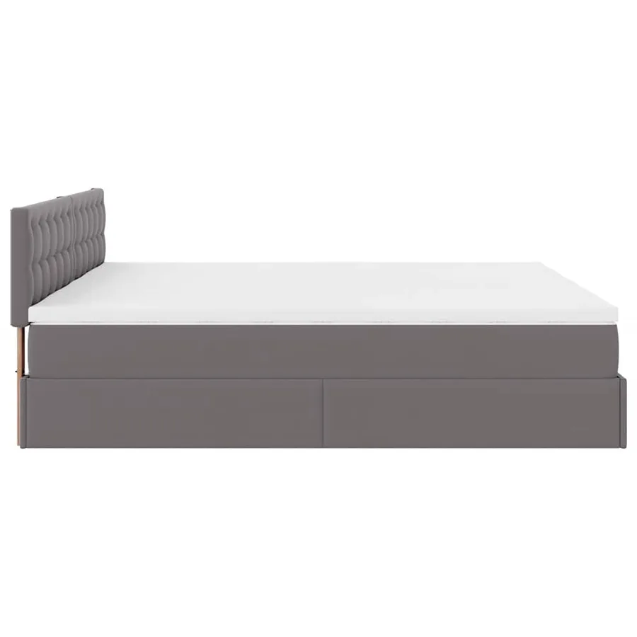 Lit ottoman avec matelas & LED Gris 160x200cm similicuir - 11