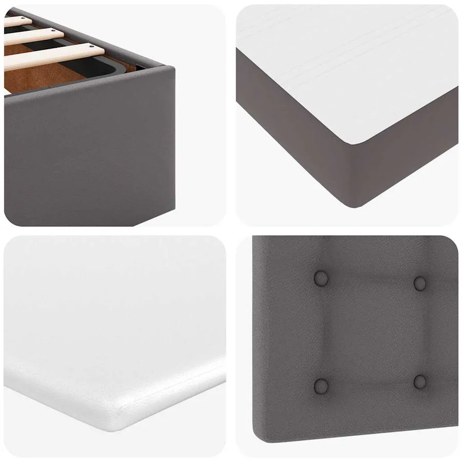 Lit ottoman avec matelas & LED Gris 160x200cm similicuir - 16