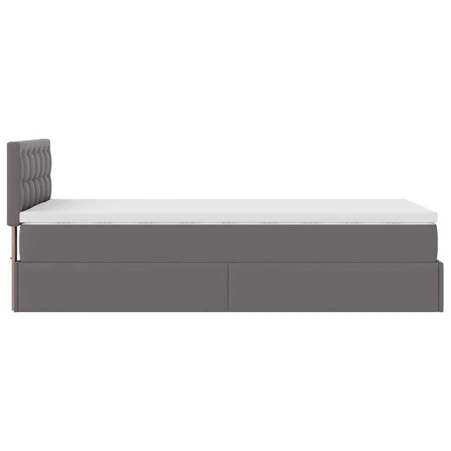 Lit ottoman avec matelas gris 80x200 cm similicuir - 10