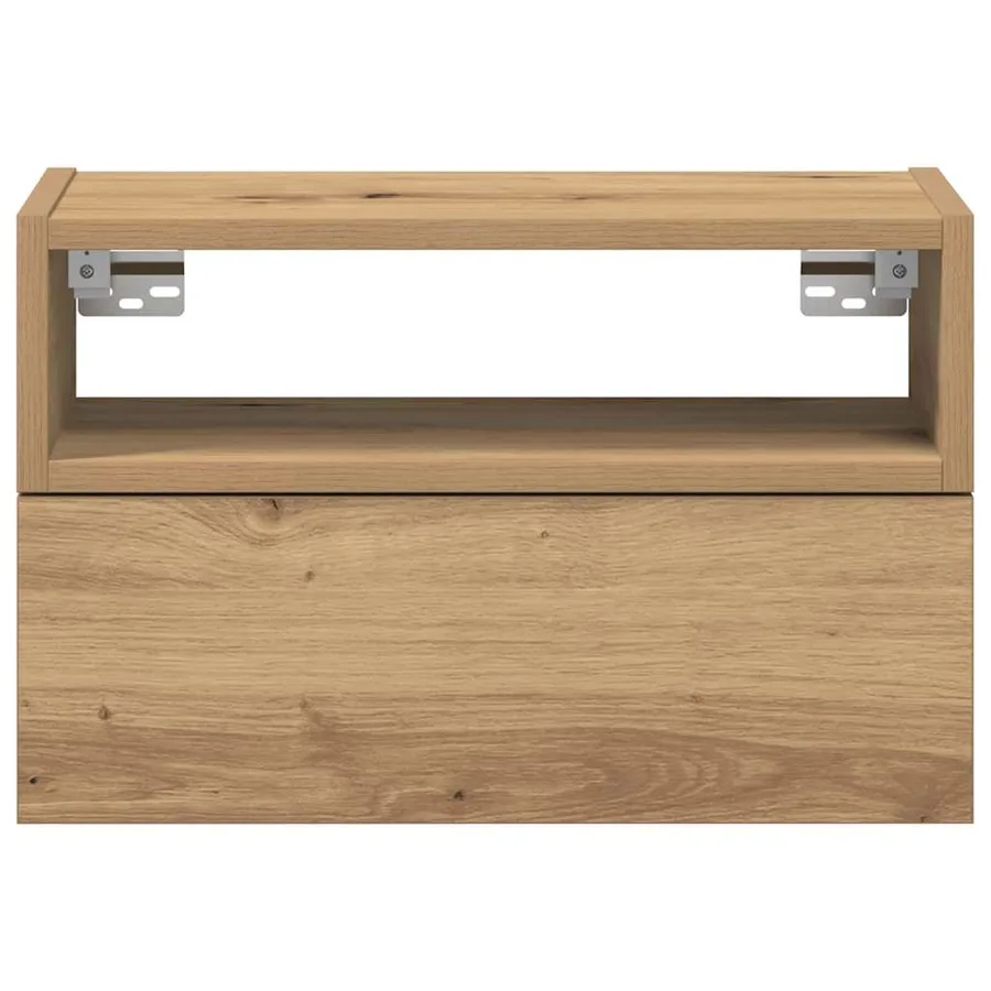 Table de chevet murale chêne artisanal 45x26x28,5 cm - 4