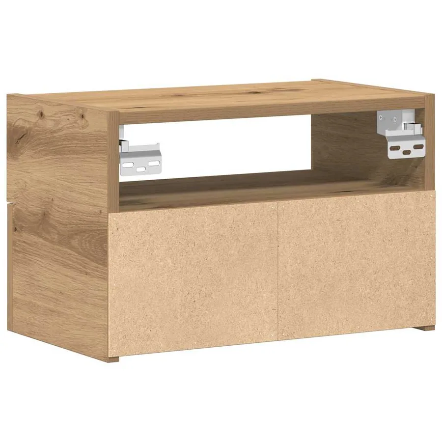 Table de chevet murale chêne artisanal 45x26x28,5 cm - 7