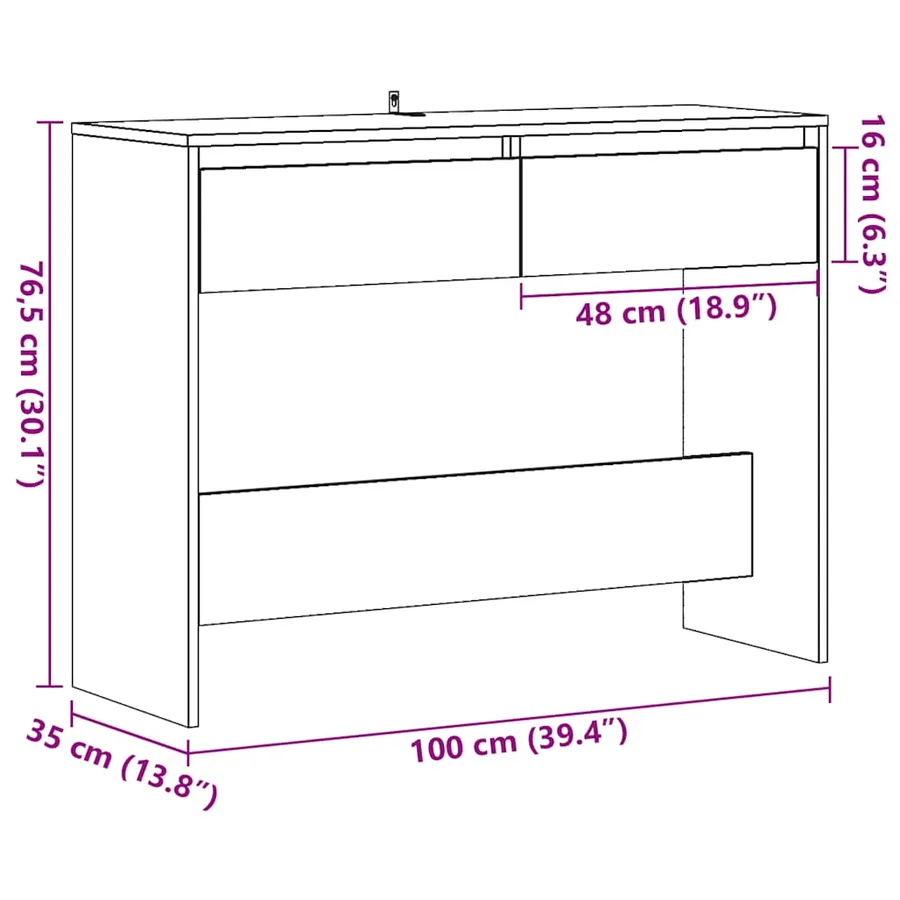 Table console vieux bois 100x35x76,5 cm bois d'ingénierie - 10