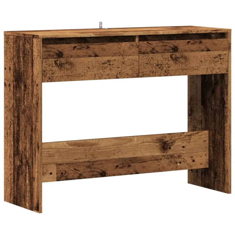 Table console vieux bois 100x35x76,5 cm bois d'ingénierie - 2