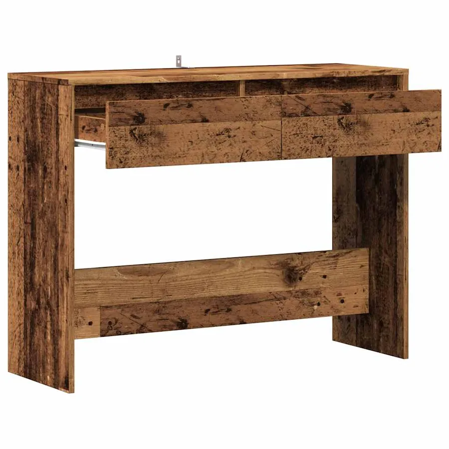 Table console vieux bois 100x35x76,5 cm bois d'ingénierie - 7