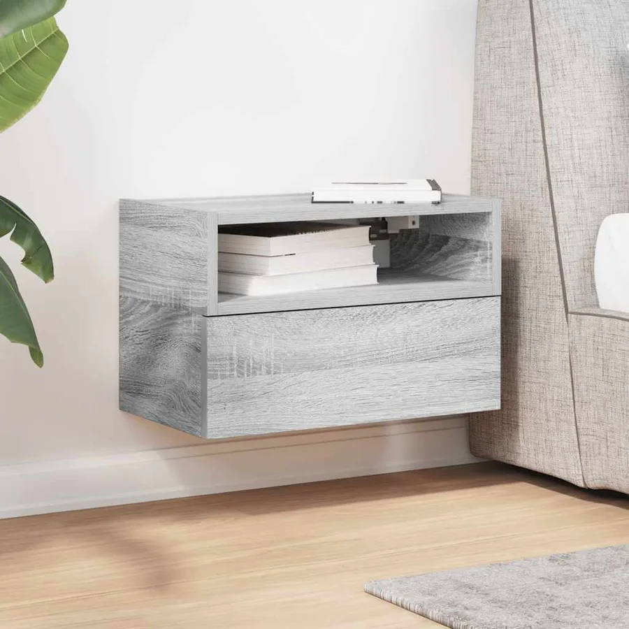 Table de chevet murale sonoma gris 45x26x28,5 cm - 3