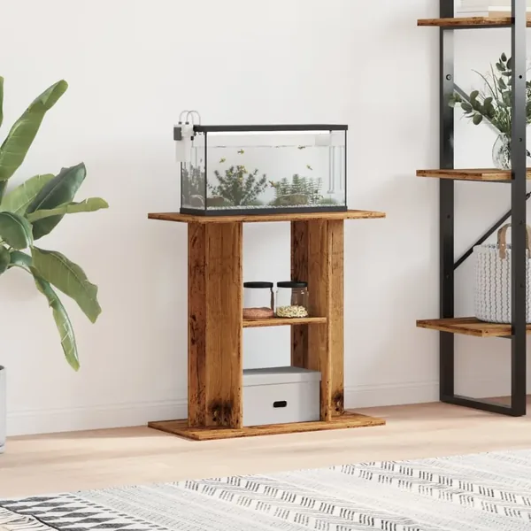 Support d'aquarium en bois ancien 60 x 30 x 60 cm Bois d'ingénierie