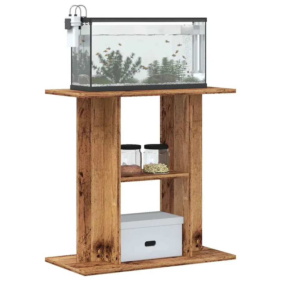 Support d'aquarium en bois ancien 60 x 30 x 60 cm Bois d'ingénierie - 3